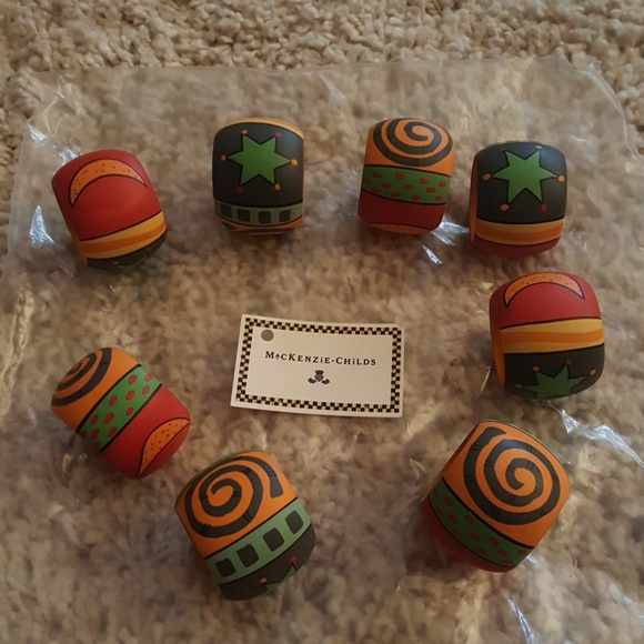 Mackenzie Childs Dot Napkin Rings - Picture 2 of 2